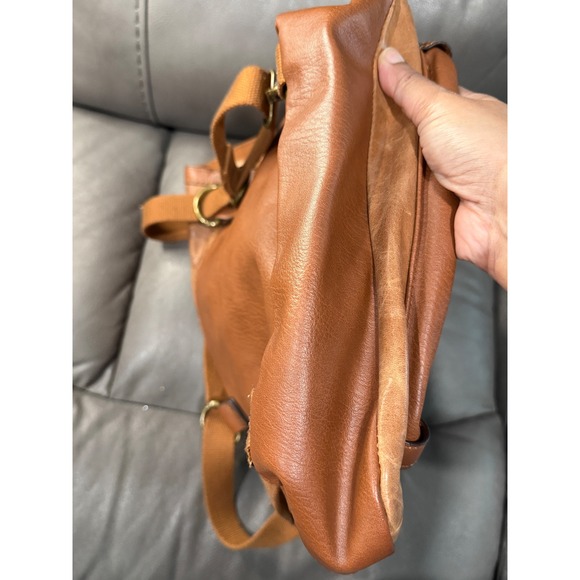 The Sak Brown Leather Floral Embossed Convertible Backpack Crossbody Bag Cognac main image 4
